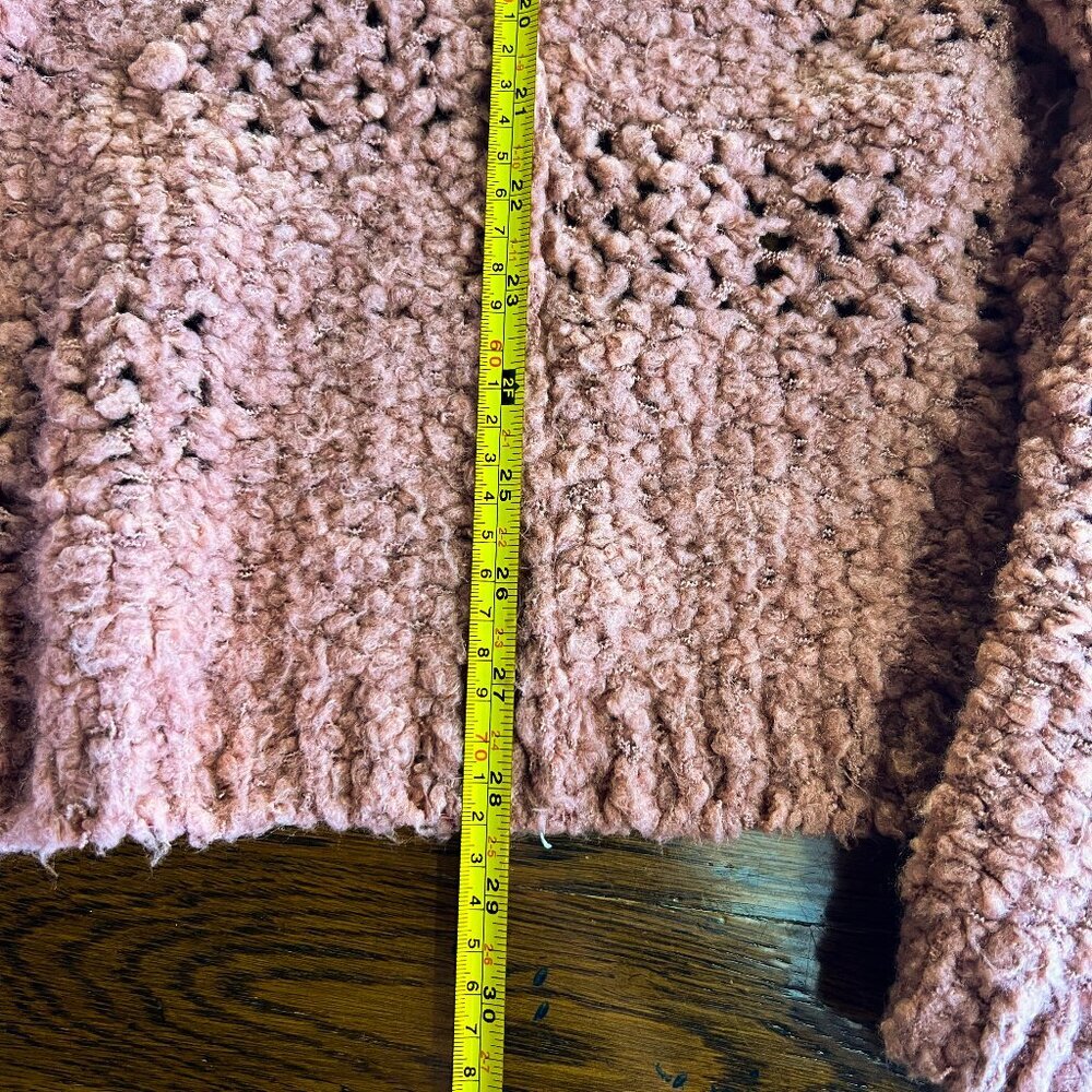 Free People Mauve Chunky Wool Blend Knit Cardigan Boho Soft Girl Cottagecore - Picture 8 of 9